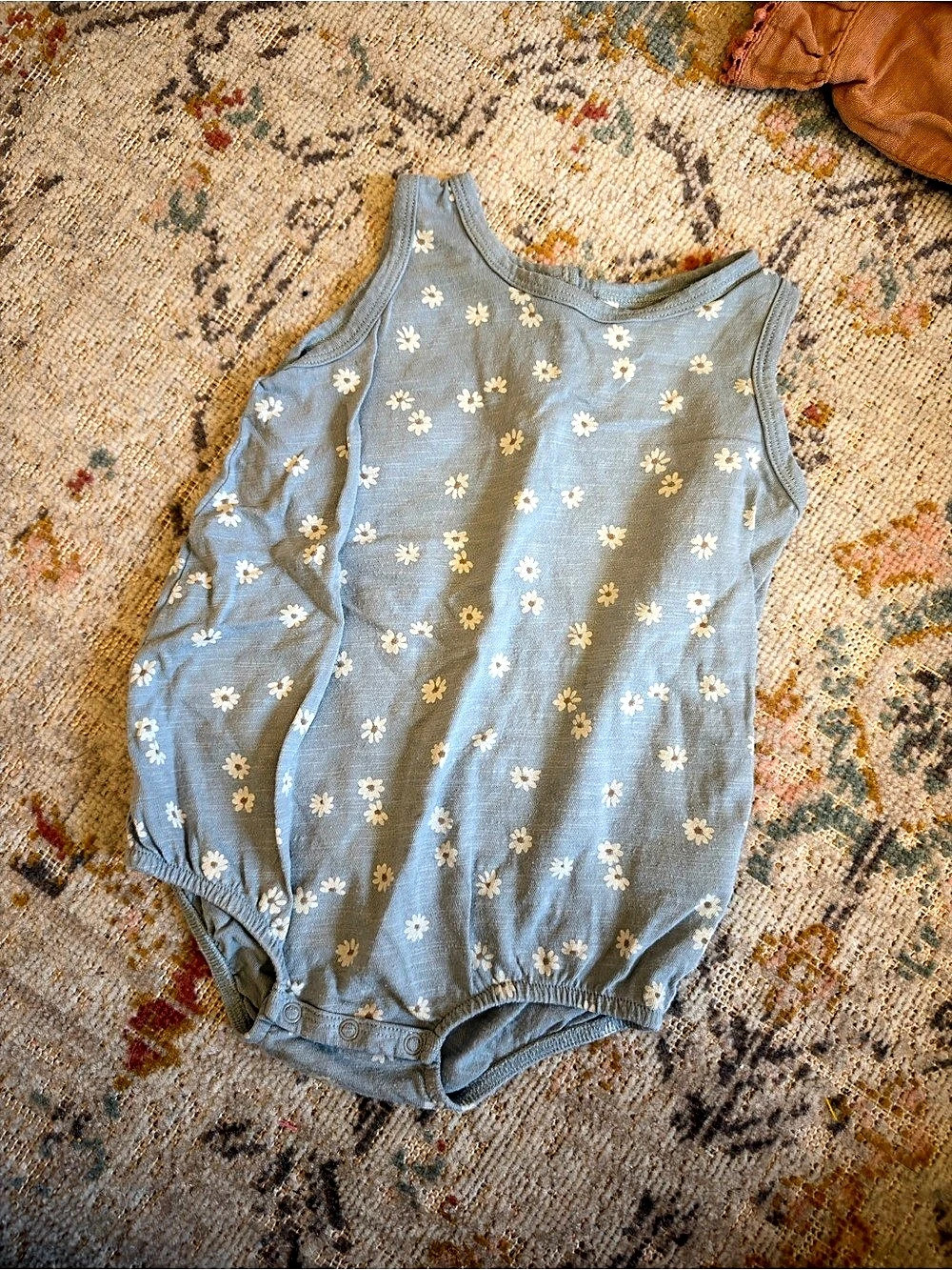 Rylee & Cru Floral Blue Baby Bodysuit